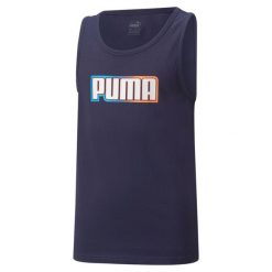T-shirt bez rękawów chłopcy Puma ALPHA. Niebieskie t-shirty dla chłopców Puma, bez wzorów, bez ramiączek. Za 53.99 zł.