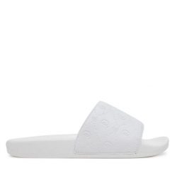 Klapki Just Cavalli. Białe klapki damskie Just Cavalli, bez wzorów, bez obcasa. Za 259.99 zł.