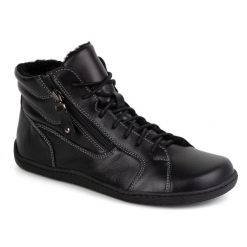 Olivier Damskie minimalistyczne buty skórzane zimowe barefoot 1261 czarny czarne. Czarne półbuty damskie na zimę, bez wzorów, ze skóry, bez obcasa, bez zapięcia. Za 559.87 zł.