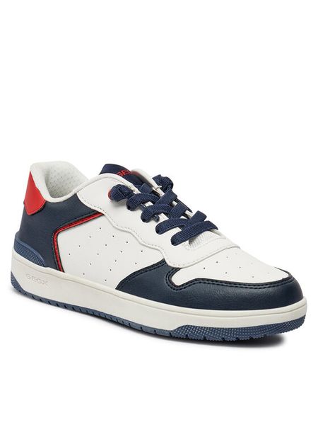 Geox Sneakersy J Washiba Boy J45LQB 05411 C0899 D Biały. Białe buty sportowe chłopięce Geox, bez wzorów, ze skóry, bez zapięcia. Za 139.99 zł.