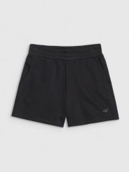 4F Spodenki dresowe damskie - czarne XS. Czarne szorty sportowe damskie 4f, l, bez wzorów, z bawełny, sportowe. Za 59.99 zł.