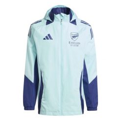 Kurtka z dresu Arsenal Tiro 2024/25. Niebieskie kurtki męskie Adidas, s, bez wzorów, z dresówki, do piłki nożnej. Za 346.30 zł.