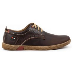 Olivier Buty męskie casual 302GT brązowe. Brązowe półbuty na co dzień męskie na jesień, z jeansu, biznesowe, bez zapięcia. Za 319.69 zł.
