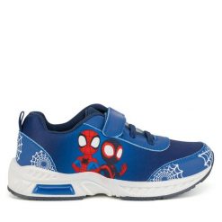 Sneakersy Spidey. Niebieskie trampki i tenisówki chłopięce Spidey, bez wzorów, bez zapięcia. Za 89.99 zł.