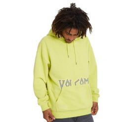 Bluza sportowa męska Volcom Richard French Sayer. Żółte bluzy męskie Volcom, m, bez wzorów, z bawełny, bez kaptura. W wyprzedaży za 225.75 zł.