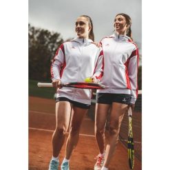 Wielokolorowa kurtka treningowa Erima Celebrate 125 z kapturem. Białe kurtki sportowe damskie Erima, bez wzorów, z kapturem. Za 334.99 zł.