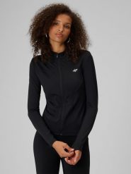 4F Bluza slim bez kaptura damska - czarna S. Czarne bluzy damskie 4f, s, bez wzorów. Za 189.99 zł.