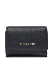 Tommy Hilfiger Portfel Th Logotape Trifold AW0AW17477 Granatowy. Niebieskie portfele damskie Tommy Hilfiger, bez wzorów, ze skóry. Za 259.99 zł.