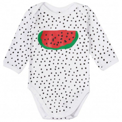 Garnamama Body Dzieciece W Kropki Z Arbuzem 62 Białe. Białe body niemowlęce Garnamama, w kropki, z długim rękawem. Za 33.00 zł.
