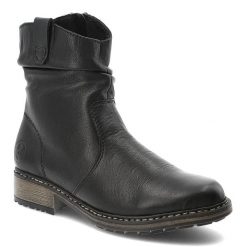 Czarne Botki Rieker Ocieplane Buty Damskie Zapinane Na Suwak. Czarne kozaki damskie Rieker, ze skóry, bez obcasa. Za 339.99 zł.
