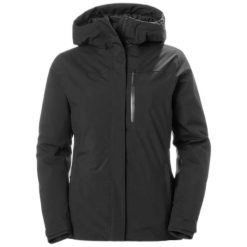 Damska kurtka narciarska Helly Hansen Snowplay. Czarne kurtki snowboardowe damskie Helly Hansen, bez wzorów, bez kaptura, narciarskie. Za 1,099.00 zł.