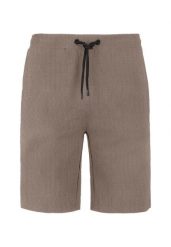 Klasyczne szorty dresowe M-MERO. Brązowe krótkie spodenki sportowe męskie Volcano, m, bez wzorów, z bawełny. Za 99.99 zł.