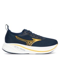 Buty do biegania Mizuno. Niebieskie buty sportowe męskie Mizuno, bez zapięcia, do biegania. Za 649.99 zł.