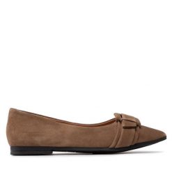 Baleriny Caprice. Brązowe baleriny damskie Caprice, bez wzorów, bez obcasa. Za 319.99 zł.