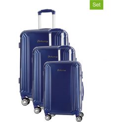 Zestaw walizek w kolorze niebieskim - 3 szt. Walizki męskie Platinium, z materiału. W wyprzedaży za 689.95 zł.