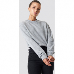 NA-KD Basic Bluza basic - Grey. Szare bluzy damskie NA-KD Basic, prążkowane. Za 100.95 zł.