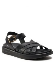 Geox Sandały D Xand 2S D35PAB 00043 C9999 Czarny. Czarne klapki damskie Geox, bez wzorów, ze skóry, bez obcasa, na płaskiej podeszwie, bez zapięcia. Za 519.99 zł.