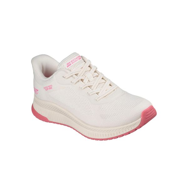 Buty SKECHERS BOBS SQUAD 4 STAPLE LOOK Beżowy. Białe klapki damskie Skechers, bez wzorów, z syntetyku, bez obcasa. Za 316.99 zł.