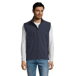 Męska Kamizelka Bez Rękawów Rallye Softshell. Niebieskie kurtki męskie SOL'S, m, bez wzorów, z softshellu, sportowe, bez kaptura. Za 186.99 zł.