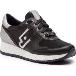 Sneakersy LIU JO - Gigi 02 B19019 PX028 Black 22222. Czarne półbuty damskie Liu Jo, bez wzorów, z materiału, bez obcasa, na koturnie, bez zapięcia. W wyprzedaży za 399.00 zł.