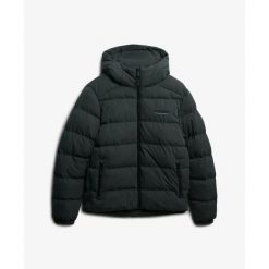 Kurtka z kapturem Superdry. Zielone kurtki męskie Superdry., na zimę, m, bez wzorów, z puchu, eleganckie, z kapturem. Za 587.25 zł.