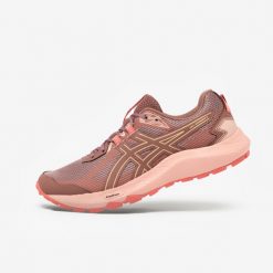 Buty do biegania w terenie damskie ASICS Gel Kanaku 6. Czerwone obuwie sportowe damskie Asics, bez wzorów, z meshu, do biegania. W wyprzedaży za 299.99 zł.