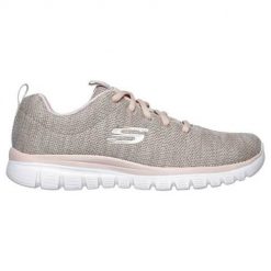 Buty do chodzenia damskie Skechers Graceful Twisted Fortune. Brązowe obuwie sportowe damskie Skechers, bez wzorów, z gumy, trekkingowe, Skechers Sport. Za 305.00 zł.