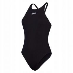 Damski Jednoczęściowy Kostium Kąpielowy Endurance+ Z Okrągłym Dekoltem. Czarne kostiumy jednoczęściowe damskie Speedo, bez wzorów, z tkaniny, do pływania. Za 234.99 zł.
