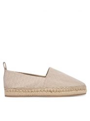 Calvin Klein Espadryle All Over CK HW0HW02933 Beżowy. Brązowe espadryle damskie Calvin Klein, bez wzorów, z materiału, bez obcasa, bez zapięcia. Za 359.99 zł.