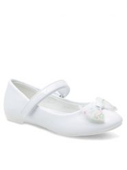 Nelli Blu Baleriny CM200109-15 Biały. Białe baleriny dziewczęce Nelli Blu, bez wzorów, z syntetyku, bez zapięcia. Za 79.99 zł.