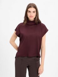 Drykorn satynowa bluzka - Alaria Kobiety Satyna lila, 40. Bluzki damskie DRYKORN, bez wzorów, z satyny, eleganckie, bez kołnierzyka, bez ramiączek. Za 479.95 zł.