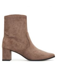 Caprice Botki 9-25354-41 Brązowy. Brązowe botki damskie Caprice, z materiału, bez obcasa, na słupku, bez zapięcia. Za 359.99 zł.