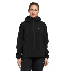 Kurtka Haglöfs Lepus przeciwdeszczowa GORE-TEX. Czarne kurtki sportowe damskie Haglöfs, l, bez wzorów, z gore-texu, bez kaptura, trekkingowe, gore-tex. Za 592.00 zł.