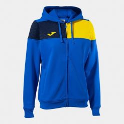 Damska bluza dresowa z kapturem Joma Crew V. Niebieskie bluzy sportowe damskie Joma, bez wzorów, z dresówki, z kapturem, do piłki nożnej. W wyprzedaży za 114.05 zł.