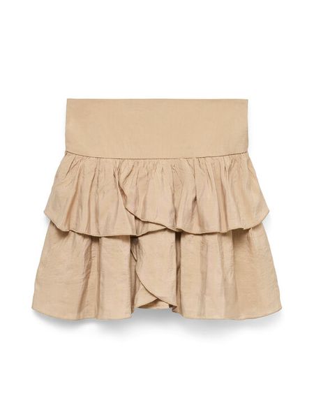 Vero Moda Spódnica mini Clara 10336425 Beżowy Regular Fit. Brązowe spódnice damskie Vero Moda, xs, bez wzorów, z wiskozy, mini. Za 89.99 zł.