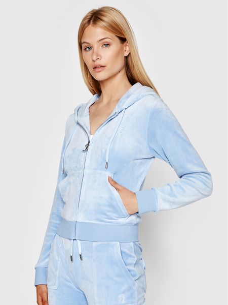 Juicy Couture Bluza Robertson JCAP176 Niebieski Slim Fit. Niebieskie bluzy damskie Juicy Couture, xs, bez wzorów, z syntetyku, bez kaptura. Za 337.99 zł.