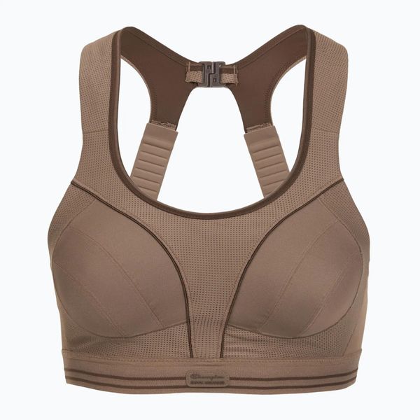 Biustonosz treningowy Shock Absorber Ultimate Run Bra. Brązowe biustonosze Shock Absorber, bez wzorów, z elastanu. Za 209.99 zł.