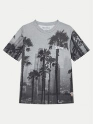 Guess T-Shirt L5RI26 K8HM4 Szary Regular Fit. Szare t-shirty dla chłopców Guess, z aplikacjami, z bawełny, bez ramiączek. Za 79.99 zł.