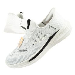 Buty sportowe SLIP-INS męskie Skechers Slade Quinto. Białe buty sportowe męskie Skechers, z materiału, bez zapięcia. Za 339.00 zł.