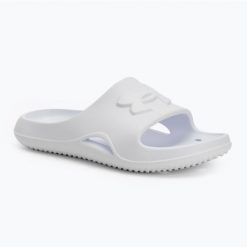 Klapki damskie Under Armour Locker V Slide white/white/white. Białe obuwie sportowe damskie Under Armour, bez wzorów, na fitness i siłownię. Za 79.99 zł.