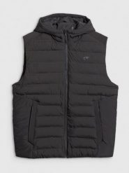 4F Bezrękawnik z wypełnieniem syntetycznym męski - czarny XL. Czarne kurtki męskie 4f, m, bez wzorów, z puchu, bez kaptura. Za 299.99 zł.