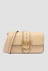 PINKO Beżowa kopertówka Love One Mini Slouchy FL Vitello Morbido. Brązowe kopertówki damskie Pinko, bez wzorów, ze skóry, eleganckie, bez dodatków. W wyprzedaży za 1,139.99 zł.