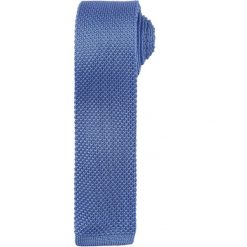 Krawat z cienkiej dzianiny Premier. Niebieskie krawaty i muchy PREMIER, na co dzień, bez wzorów, z dzianiny, eleganckie. Za 174.50 zł.