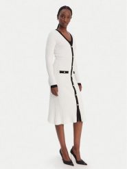 Guess Sukienka dzianinowa W6RK38 Z3HP2 Biały Regular Fit. Białe sukienki damskie Guess, xl, z aplikacjami, z dzianiny, bez kołnierzyka, bez ramiączek. Za 619.99 zł.