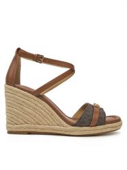 Michael Kors Espadryle Mandy Wedge 40R5MAMS2B Brązowy. Brązowe sandały damskie Michael Kors, bez wzorów, ze skóry, bez obcasa, bez zapięcia. Za 799.99 zł.