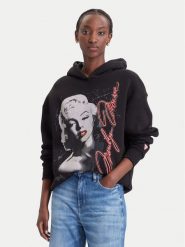 Guess Bluza W6BQ18 K6664 Czarny Oversize. Czarne bluzy damskie Guess, xs, z aplikacjami, z syntetyku, bez kaptura. Za 524.99 zł.