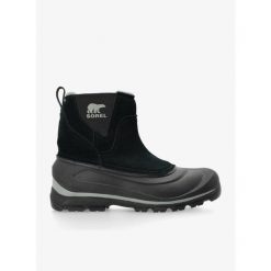 Buty zimowe męskie Sorel Buxton Pull On Boot WP. Czarne trekkingi męskie Sorel, na zimę, trekkingowe. Za 445.99 zł.