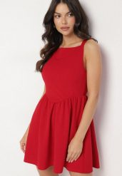 Czerwona Koktajlowa Rozkloszowana Sukienka z Wiskozą Tilavelle. Czerwone sukienki damskie Born2be, na co dzień, na lato, l, bez wzorów, z wiskozy, eleganckie, bez kołnierzyka, bez ramiączek, mini, proste. Za 129.99 zł.