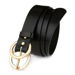 Pasek skórzany Beltimore D50 czarny r.100-115 cm. Czarne paski damskie bez wzorów. Za 54.90 zł.