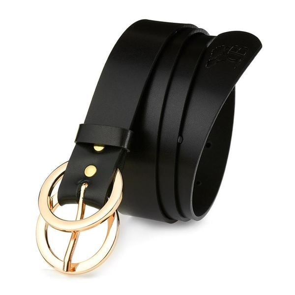 Pasek skórzany Beltimore D50 czarny r.100-115 cm. Czarne paski damskie bez wzorów. Za 54.90 zł.